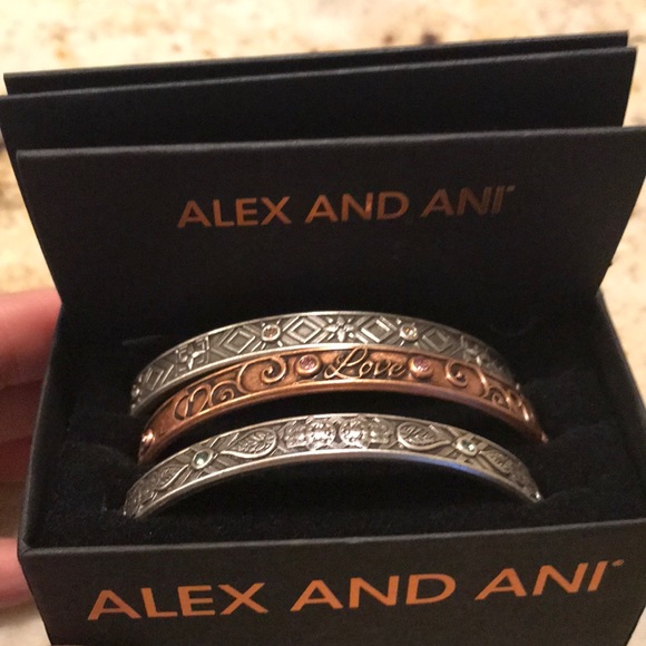Alex & Ani Cuff Bracelets set of 3 Boxed - Picture 2 of 5